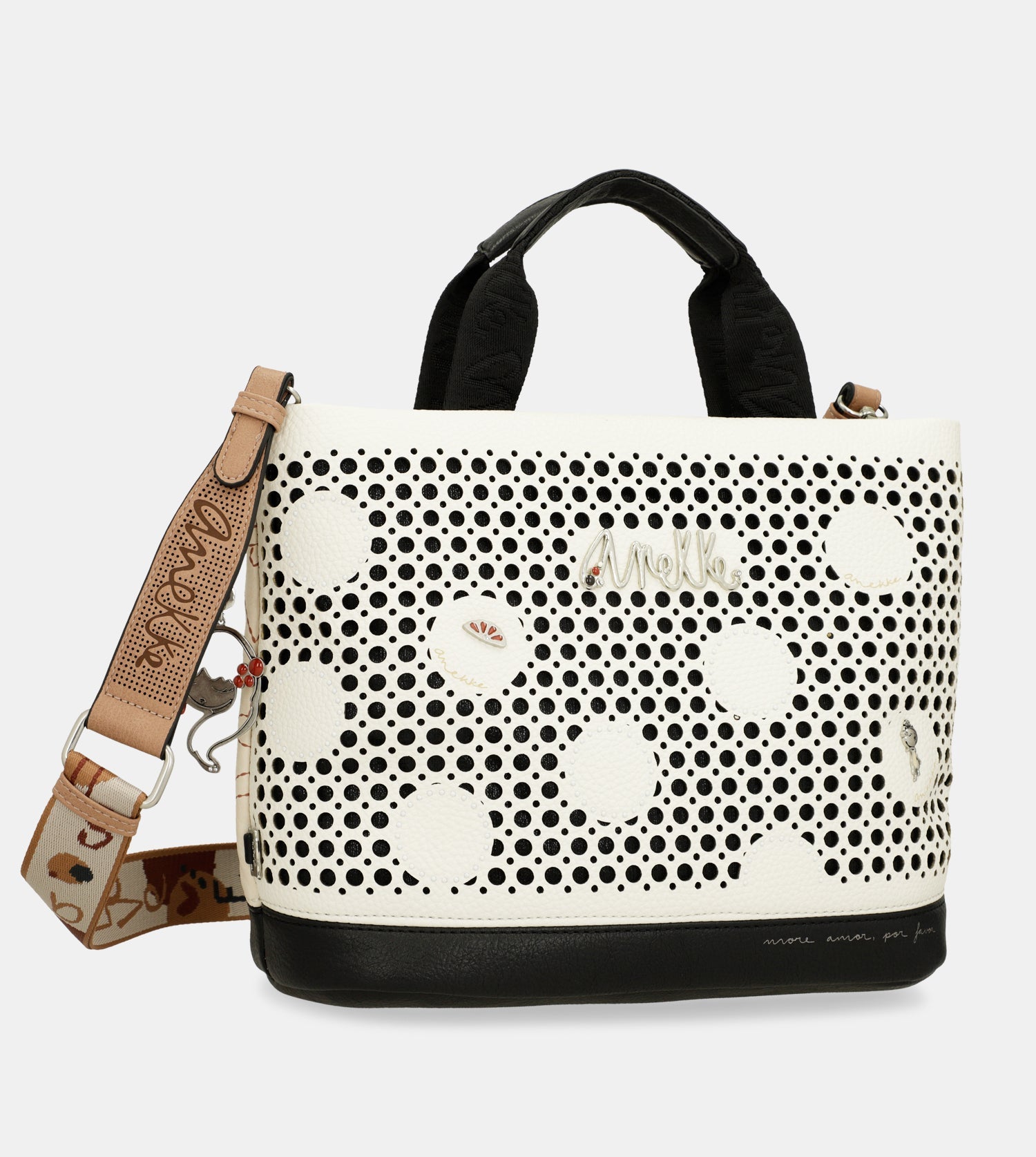 Bolso de mano con bandolera Lunares