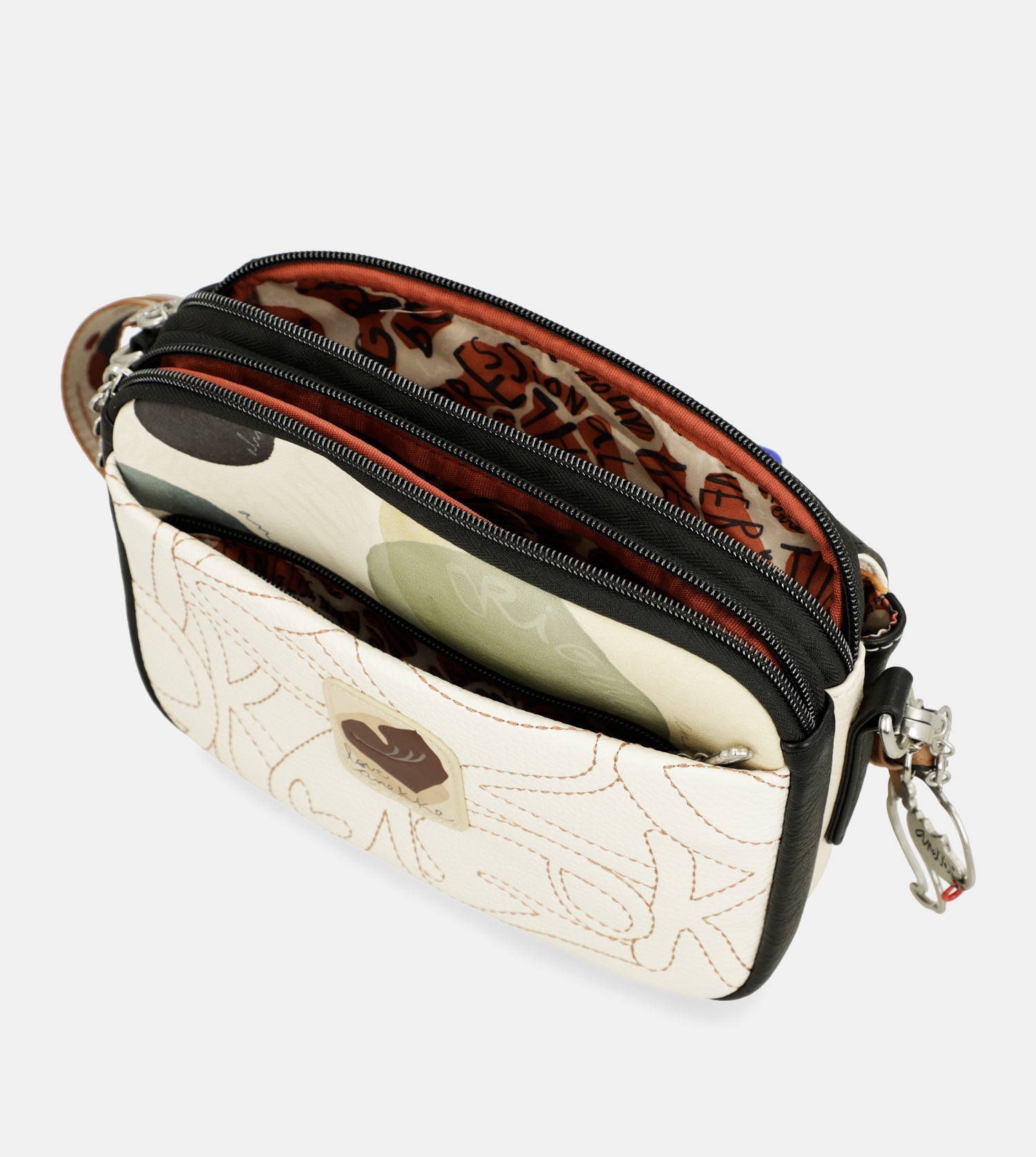 Bandolera de solapa ovalada Lunares