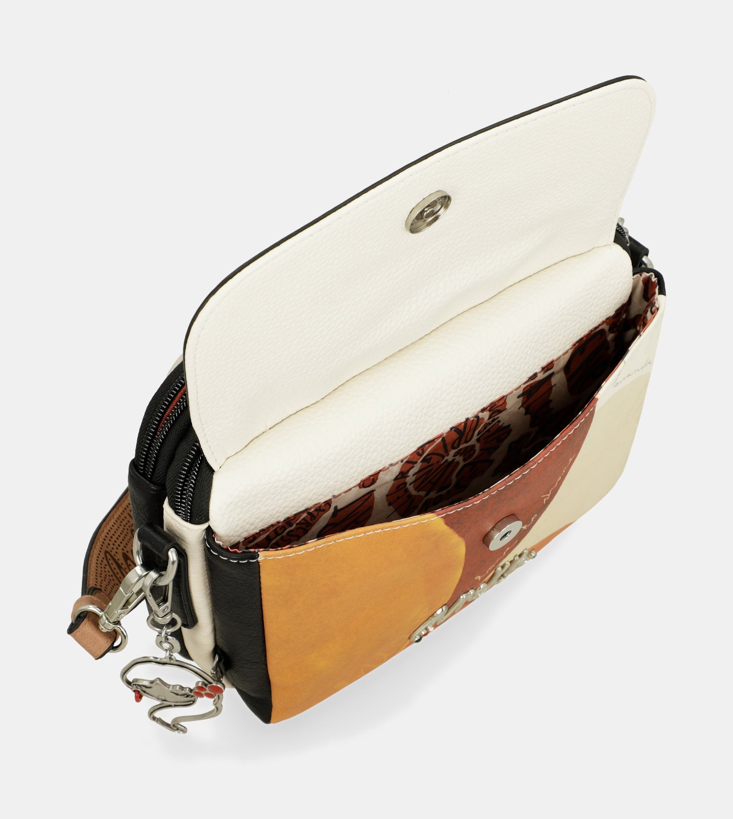 Bandolera de solapa ovalada Lunares