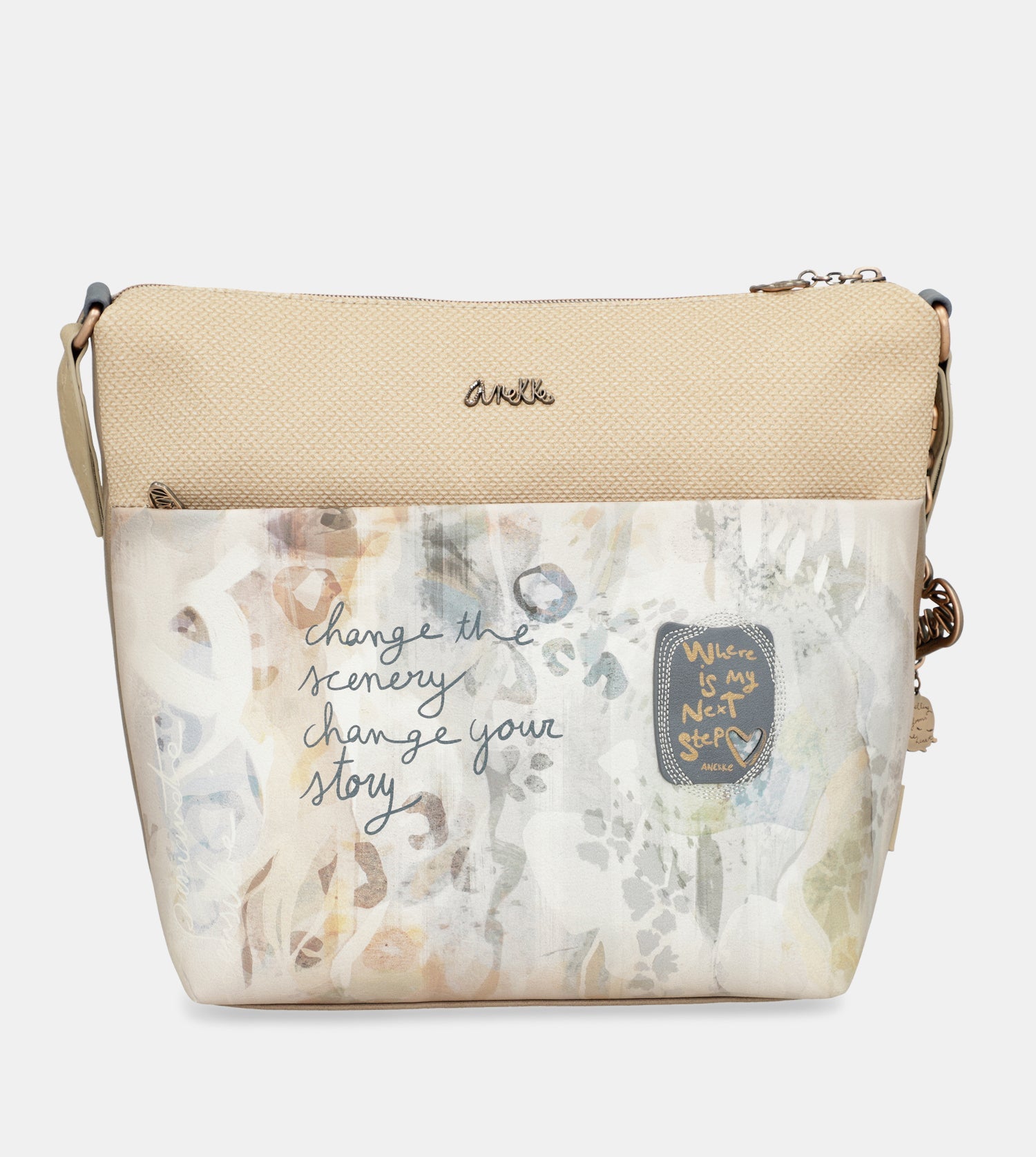 Bandolera grande con bolsillo frontal Whispers