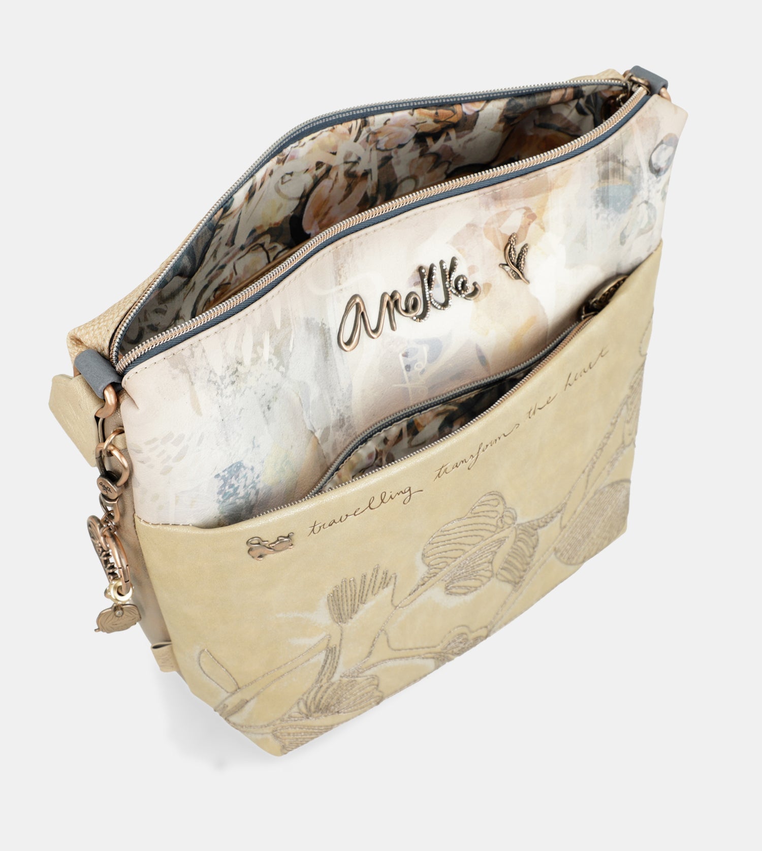 Bandolera grande con bolsillo frontal Whispers