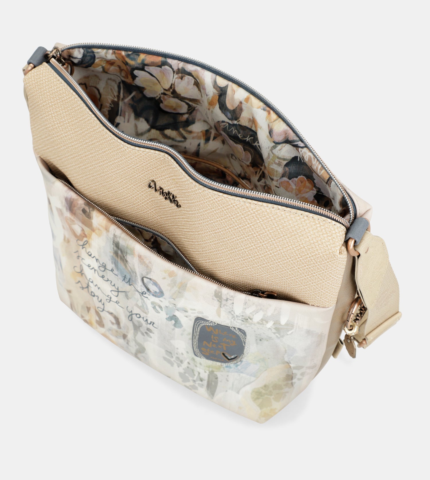 Bandolera grande con bolsillo frontal Whispers