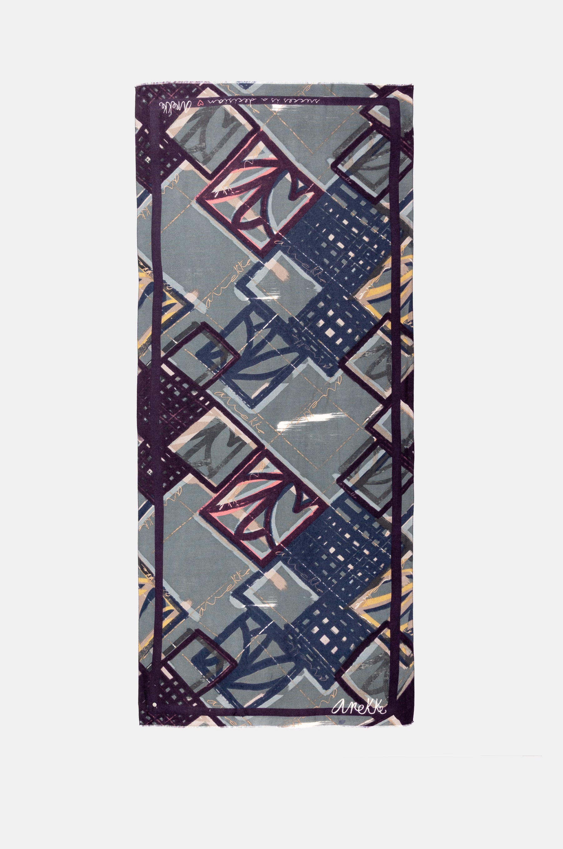 Pashmina azul estampada