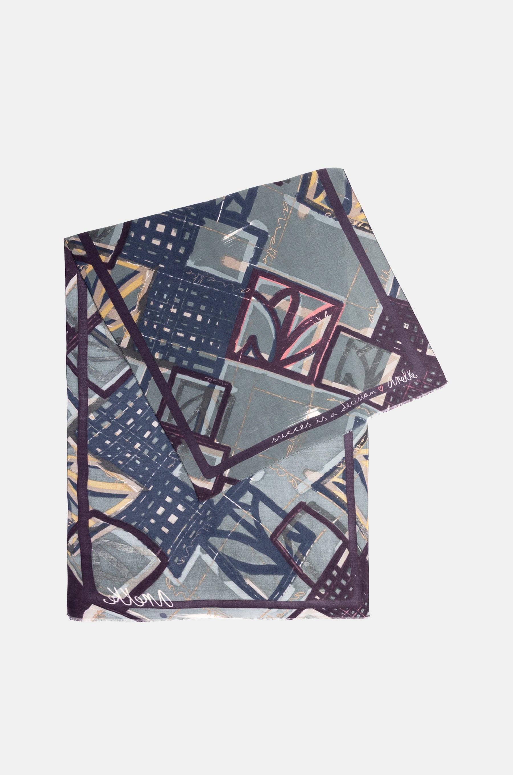 Pashmina azul estampada