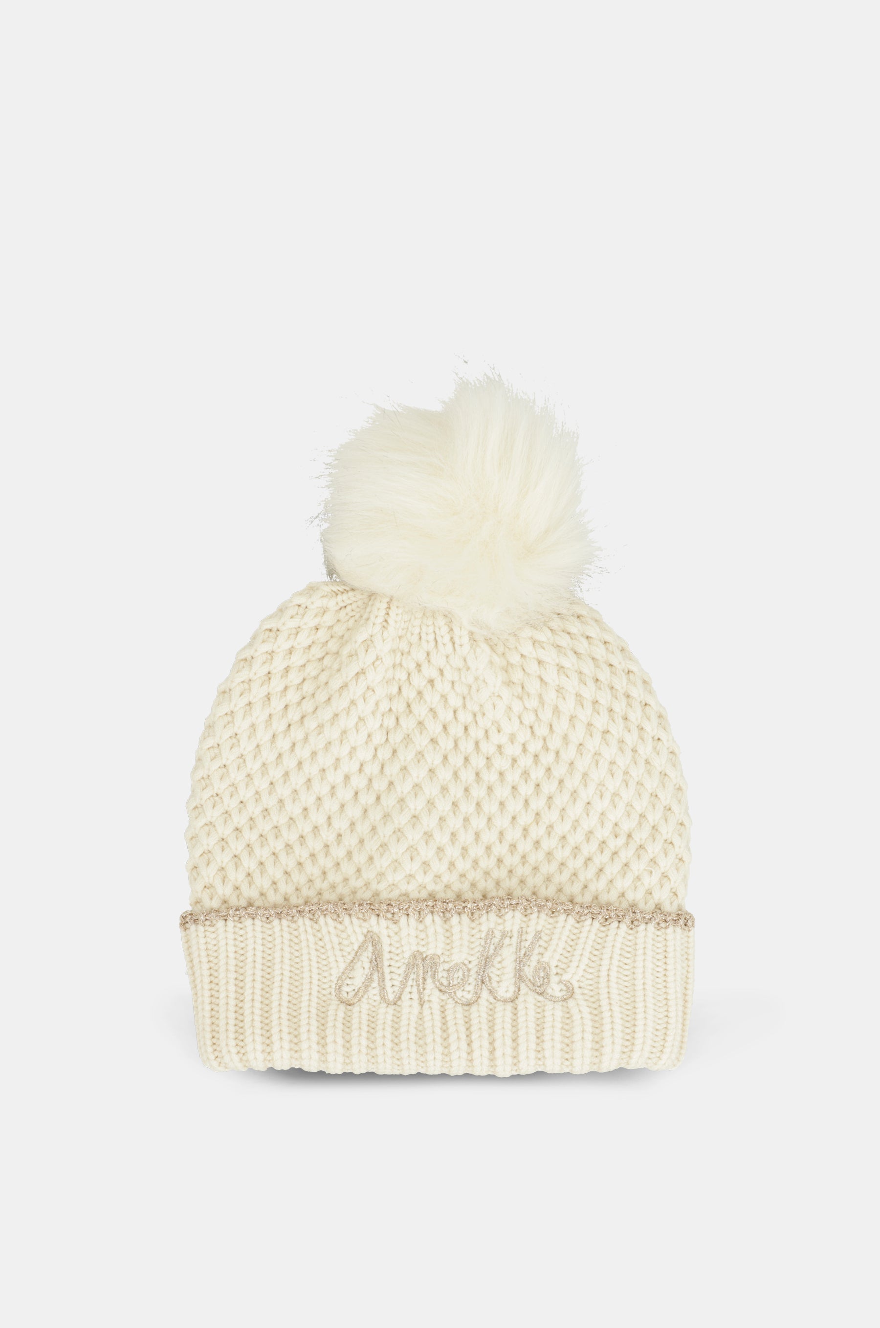 Gorro de punto beige