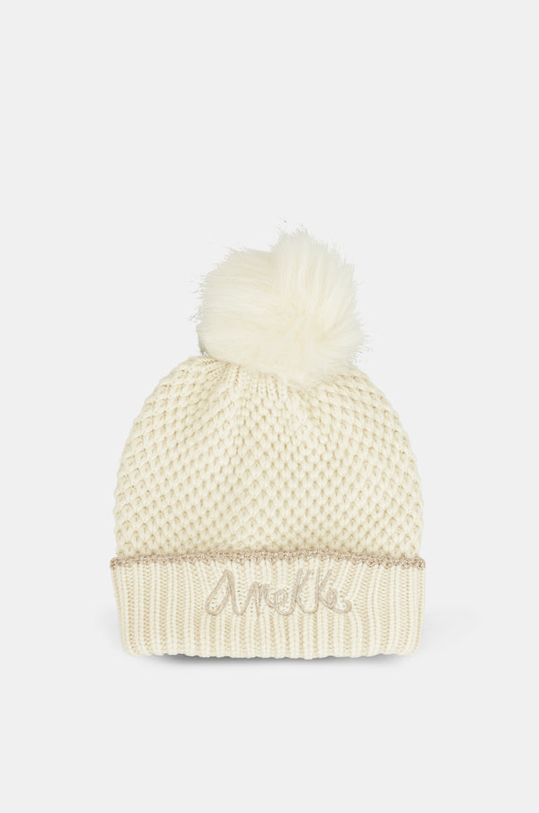 Gorro de punto beige