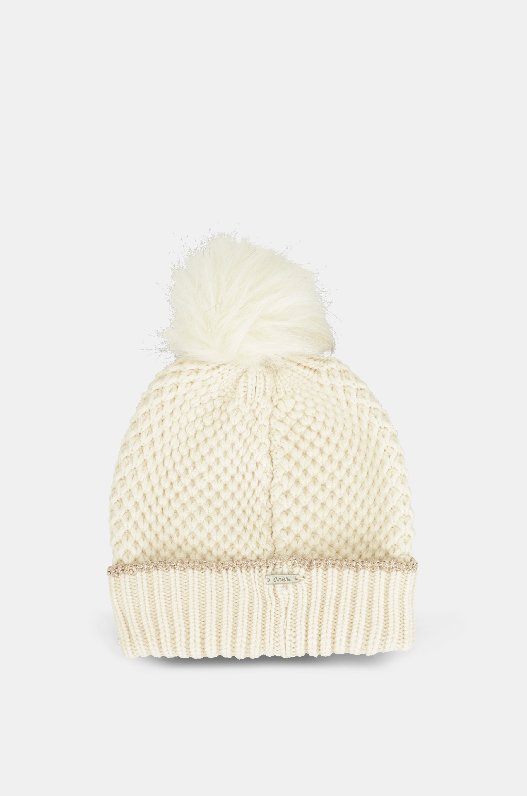 Gorro de punto beige