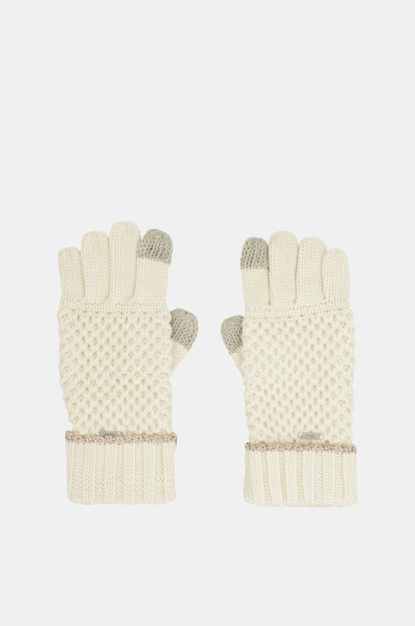 Guantes de punto beige