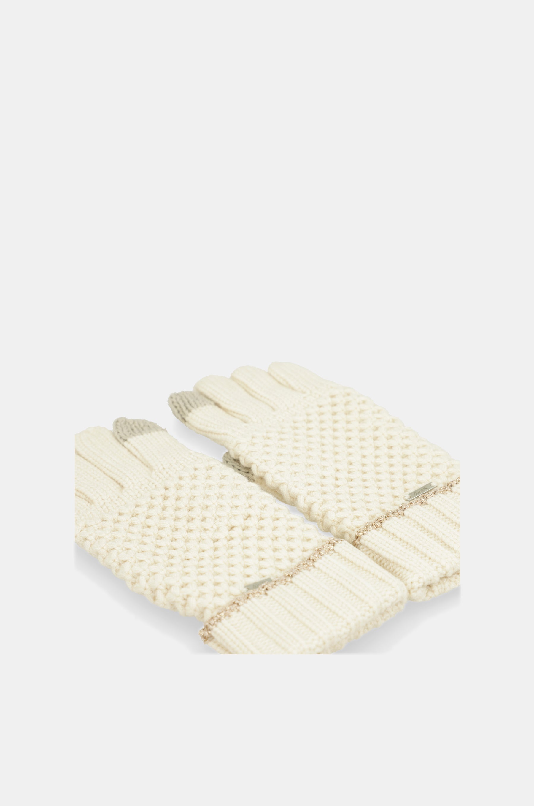 Guantes de punto beige