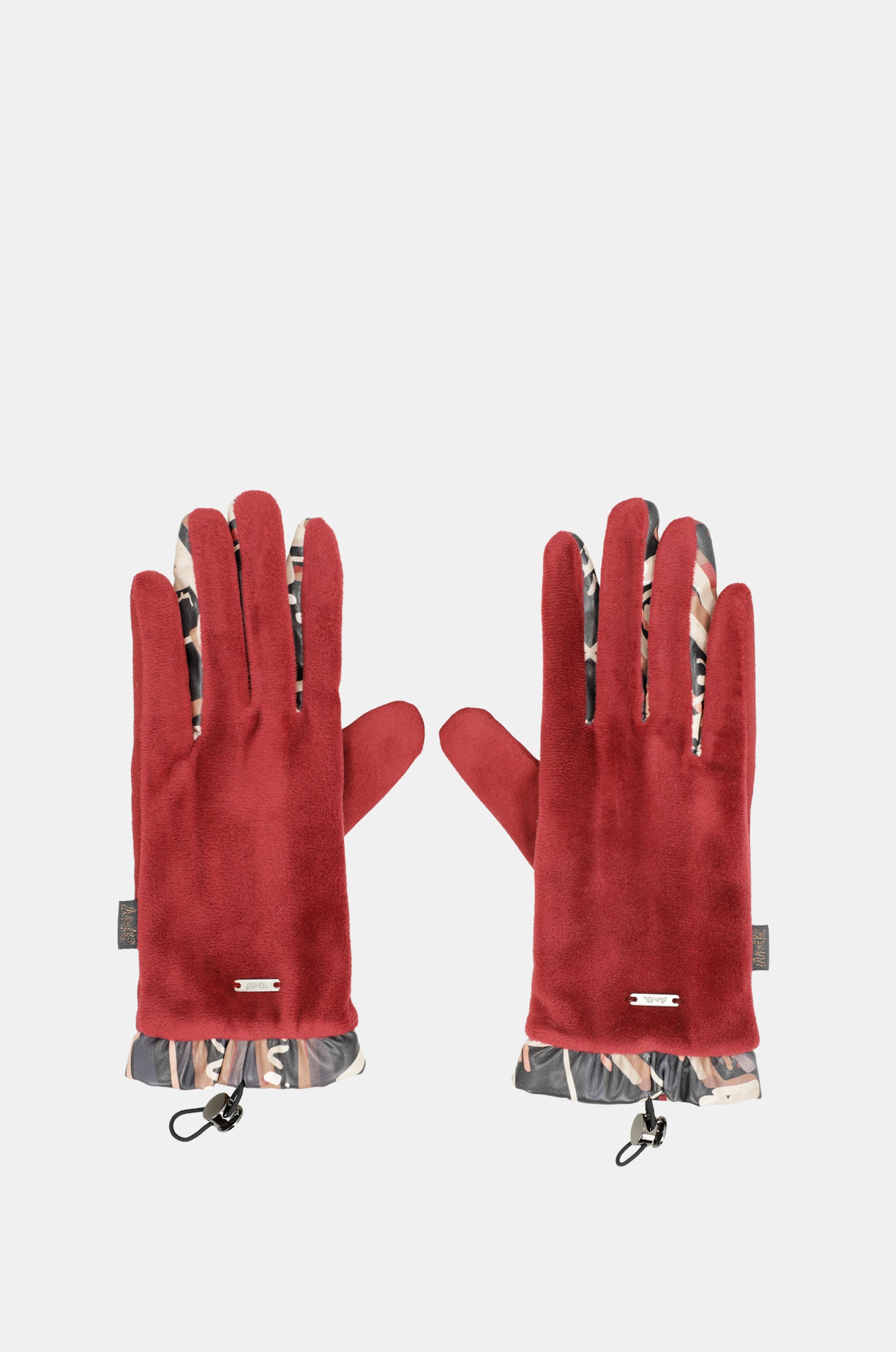 Guantes de terciopelo burdeos