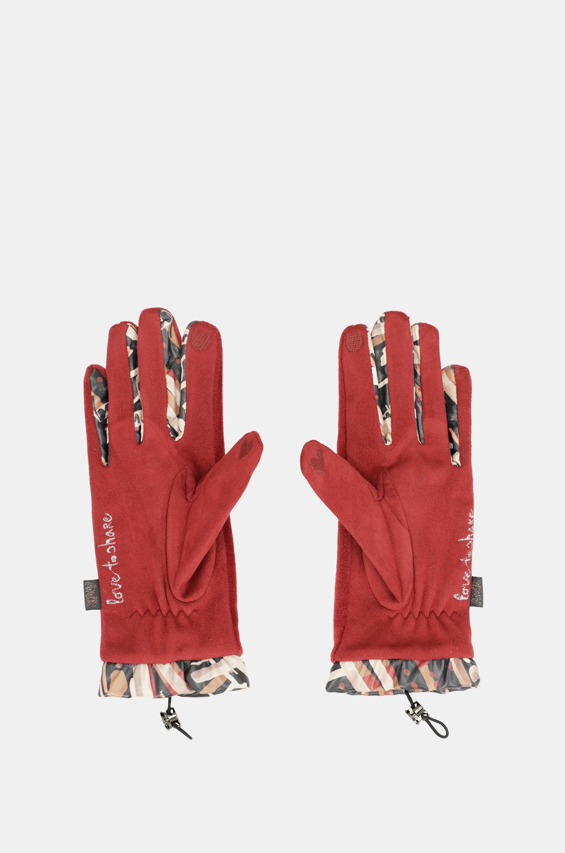 Guantes de terciopelo burdeos