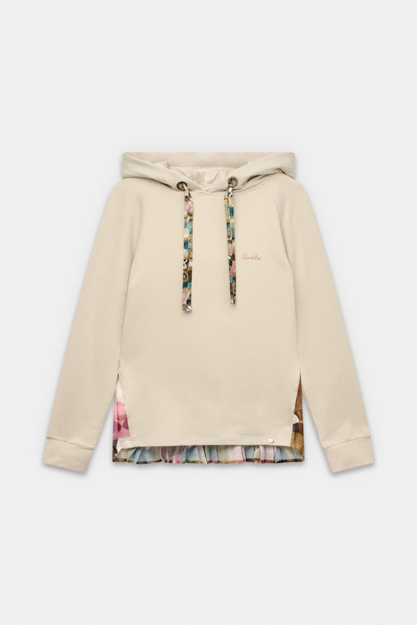 Sudadera con capucha plisada