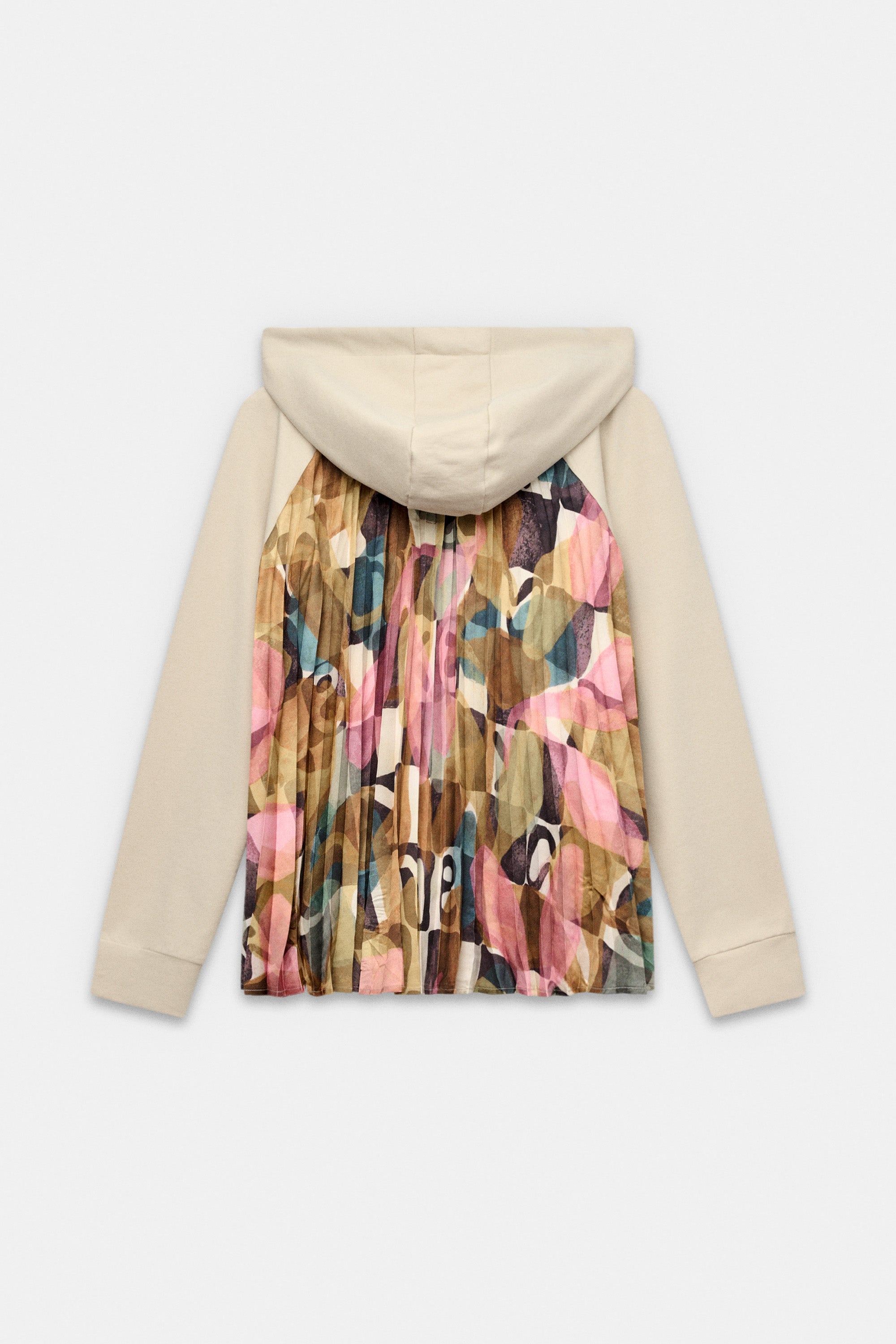 Sudadera con capucha plisada
