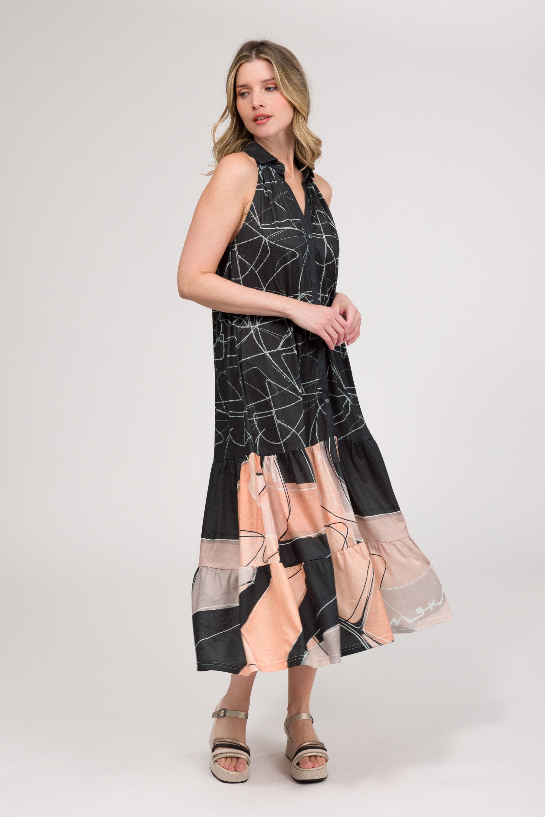 Vestido sin mangas estampado