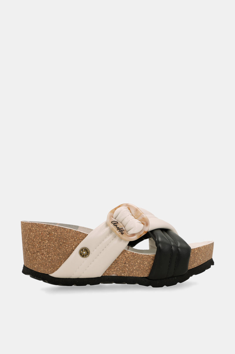 Sandalias cruzada blanca y negra