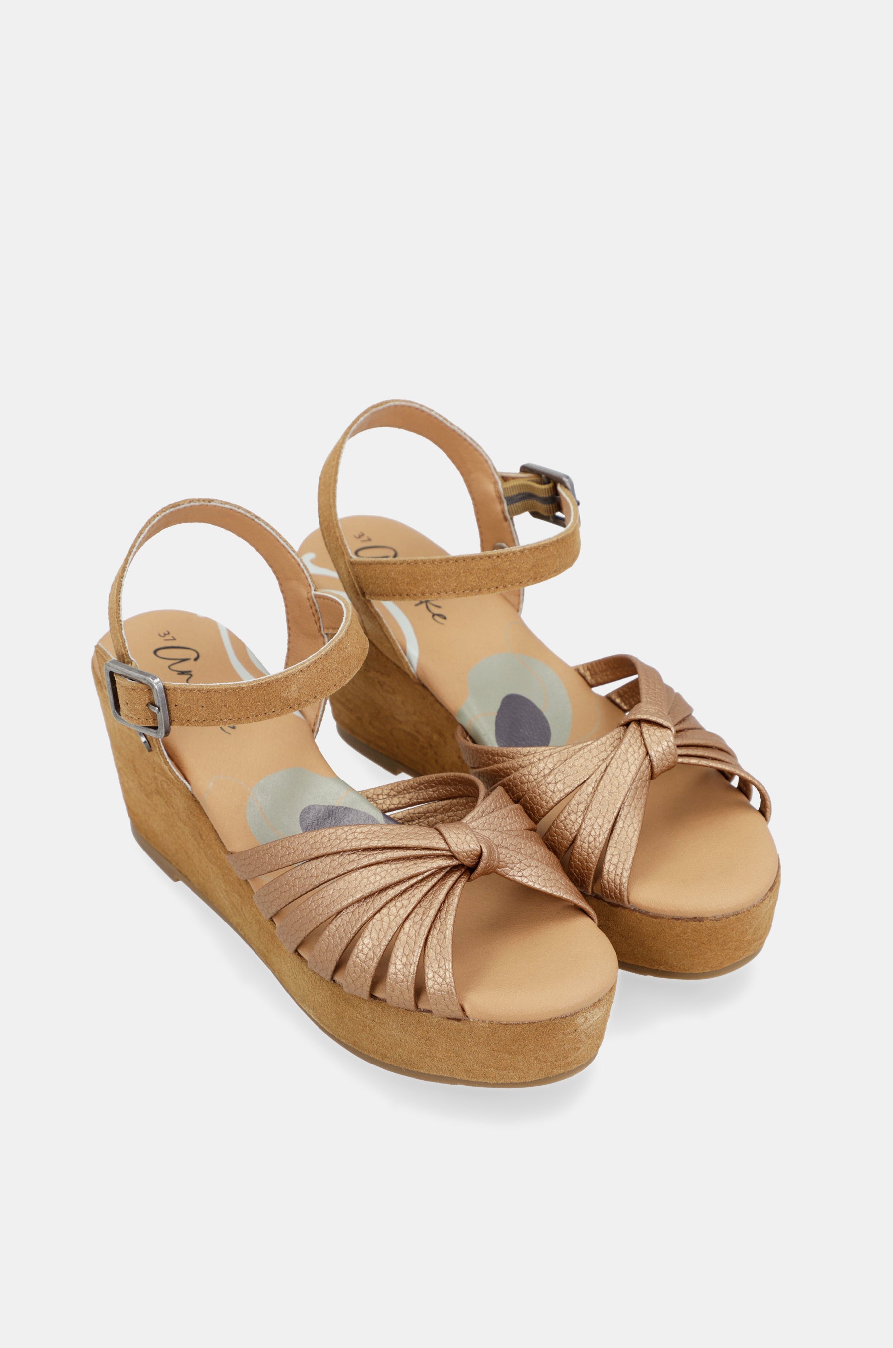 Sandalias cruzadas color canela Gaia