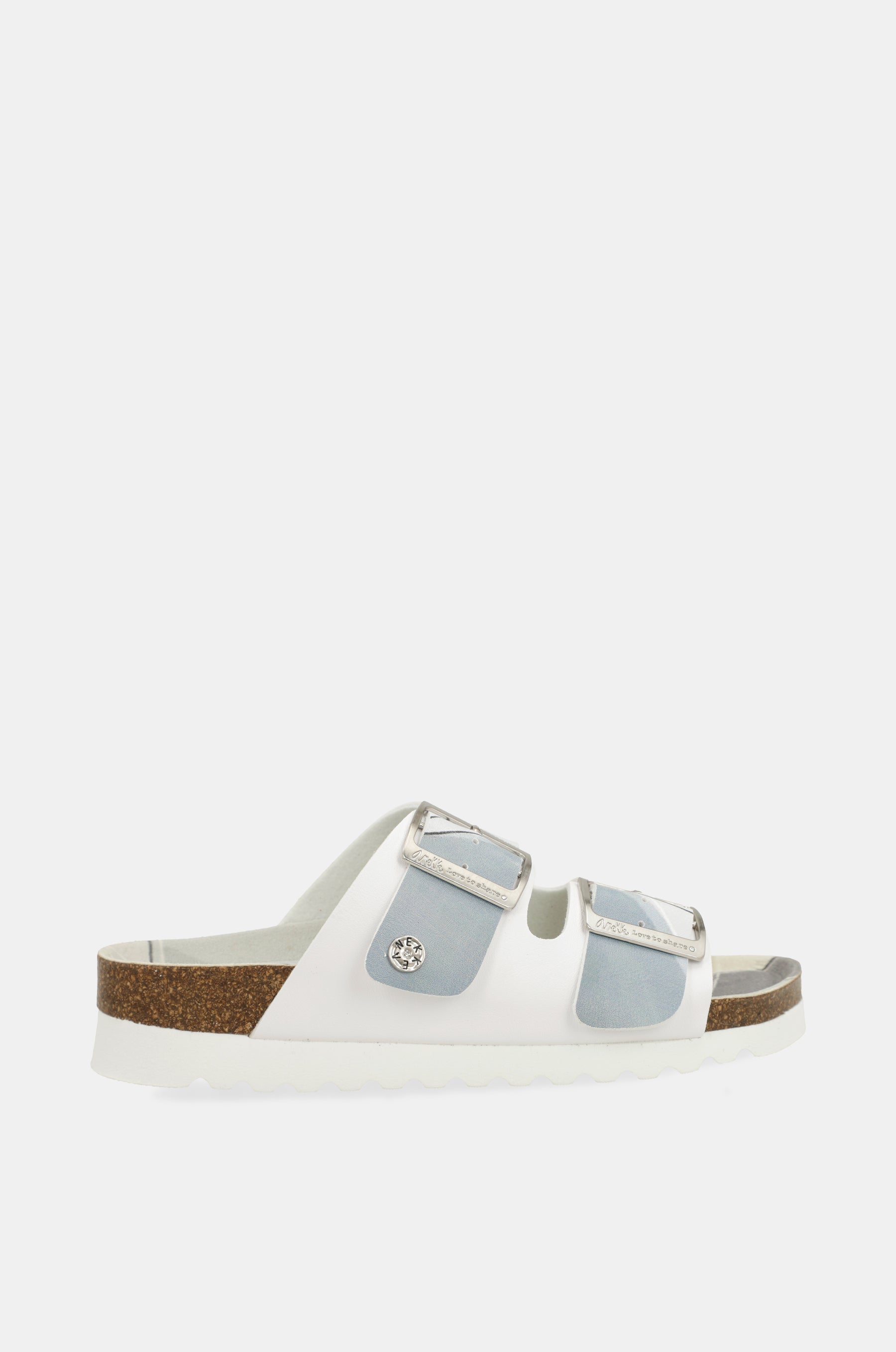 Sandalias bio azul y blancas