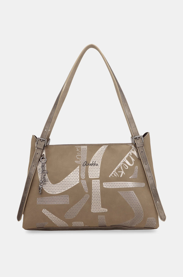 Bolso de hombro Taupe