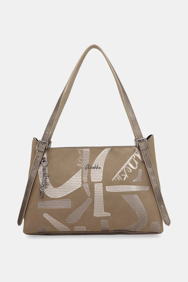 Bolso de hombro Taupe