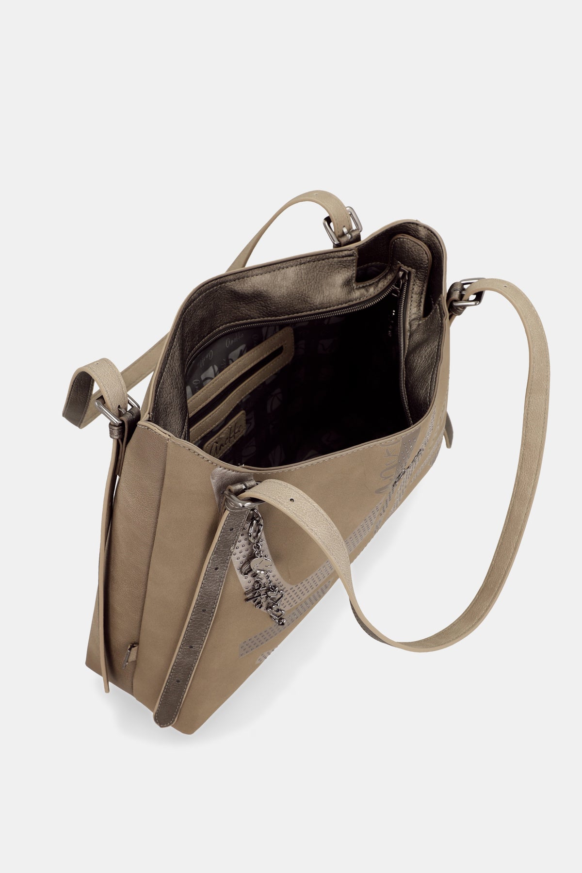 Bolso de hombro Taupe