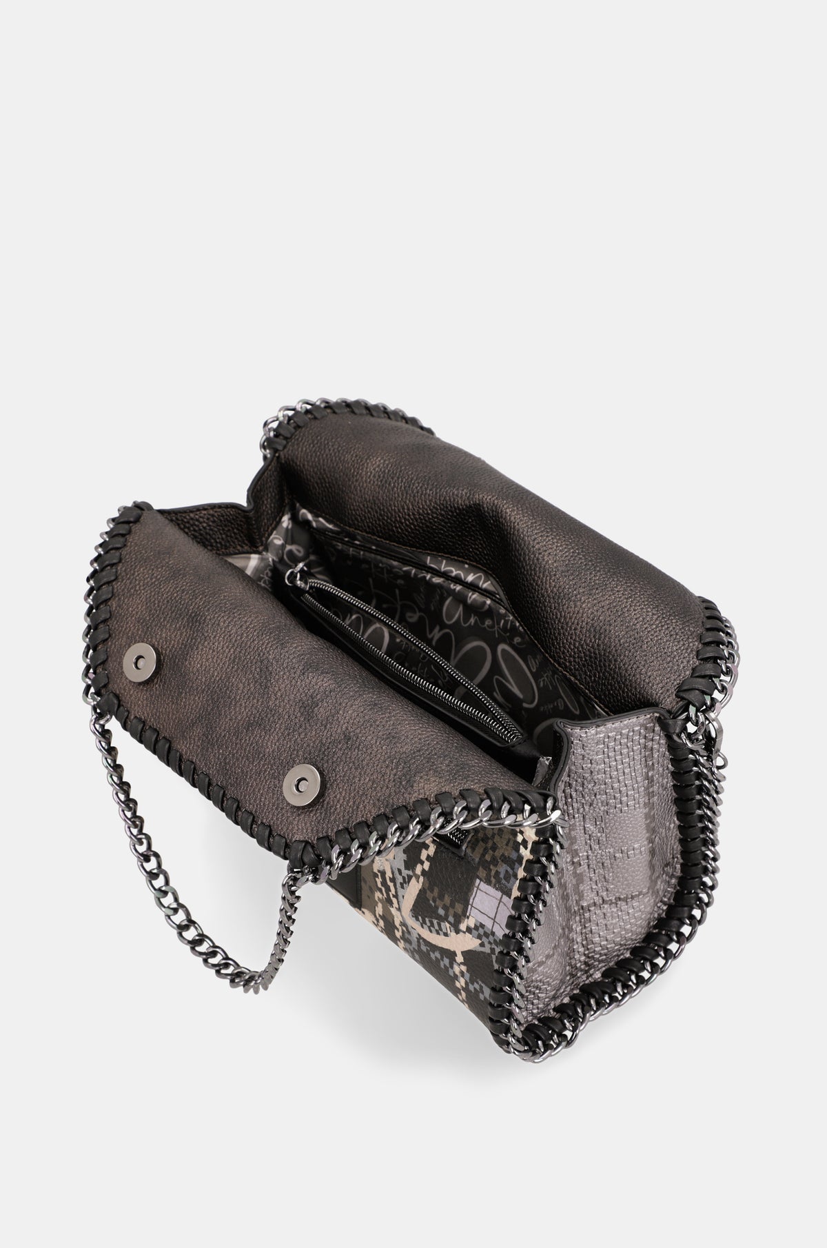 Bolso de hombro con asa metálica Iron
