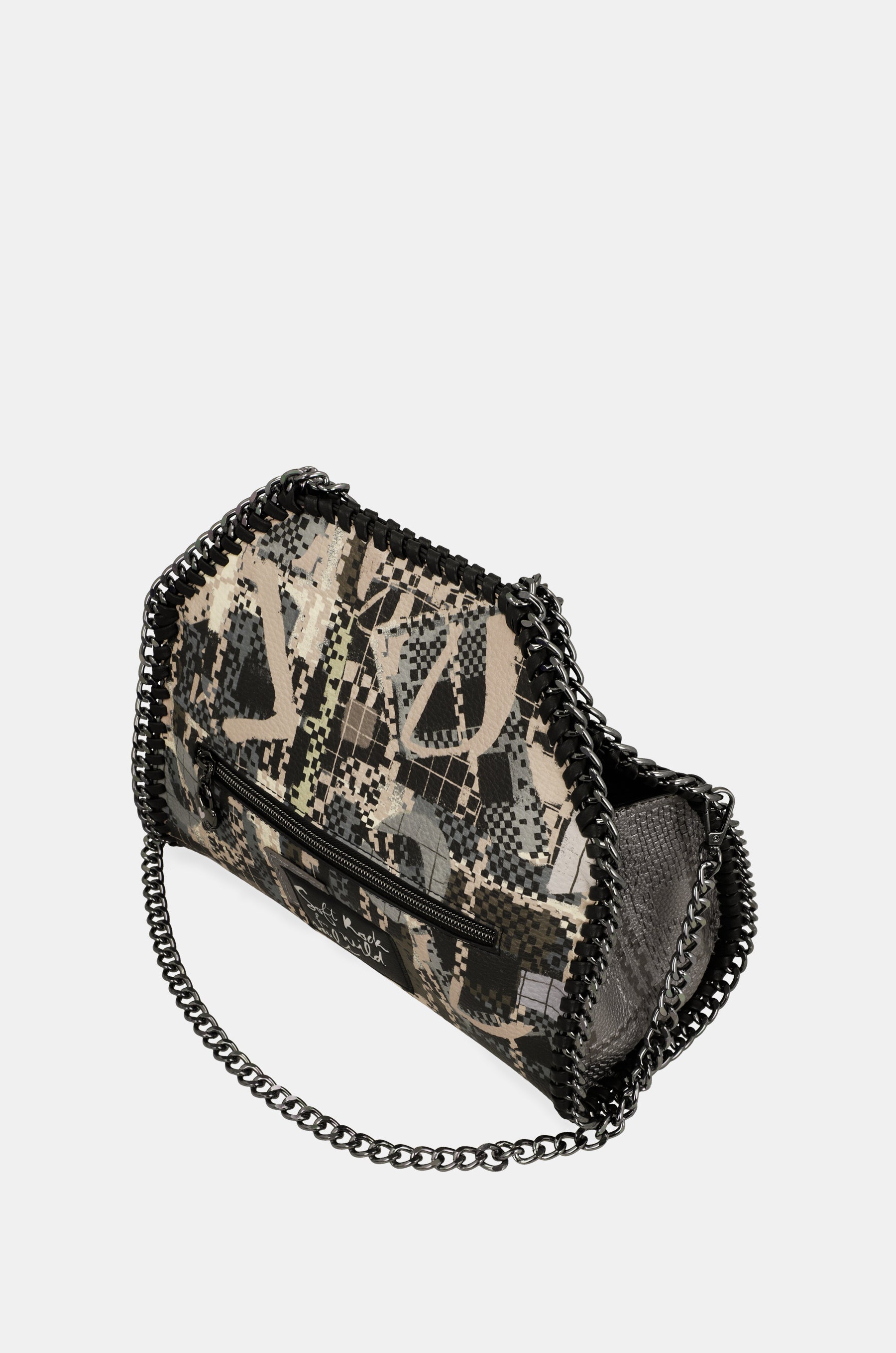 Bolso de hombro con asa metálica Iron