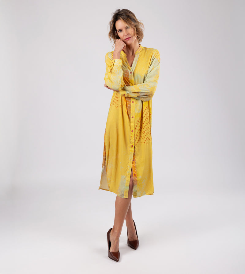 Vestido camisero amarillo