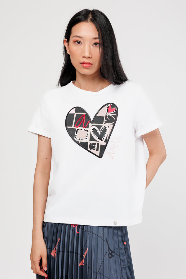 Camiseta manga corta corazón