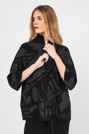 Cárdigan negro y plata