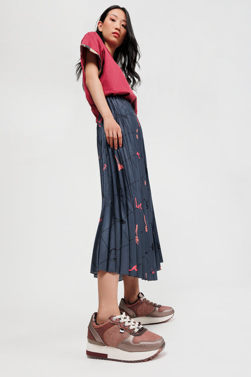 Deportivos plataforma rosa metálico