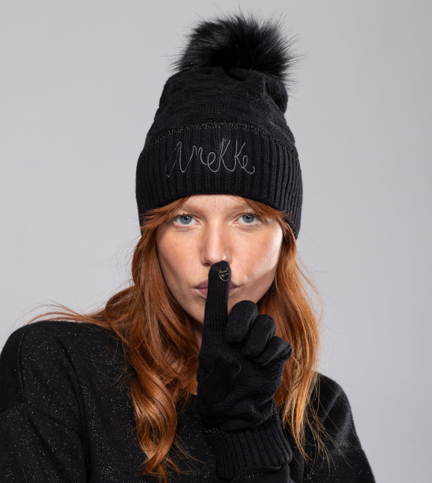 Gorro de punto negro Shodō