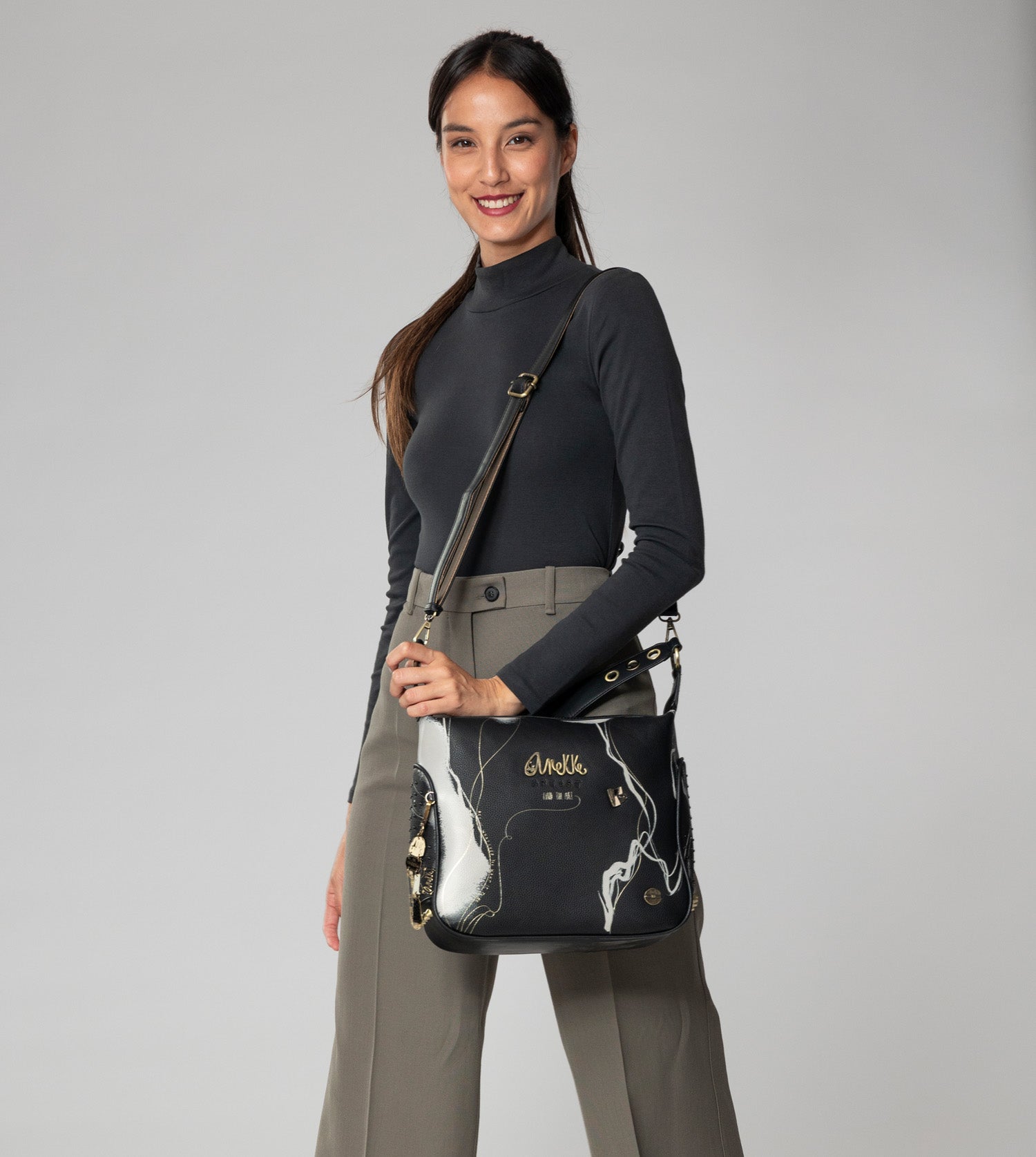 Bolso de hombro negro Nature Shodō