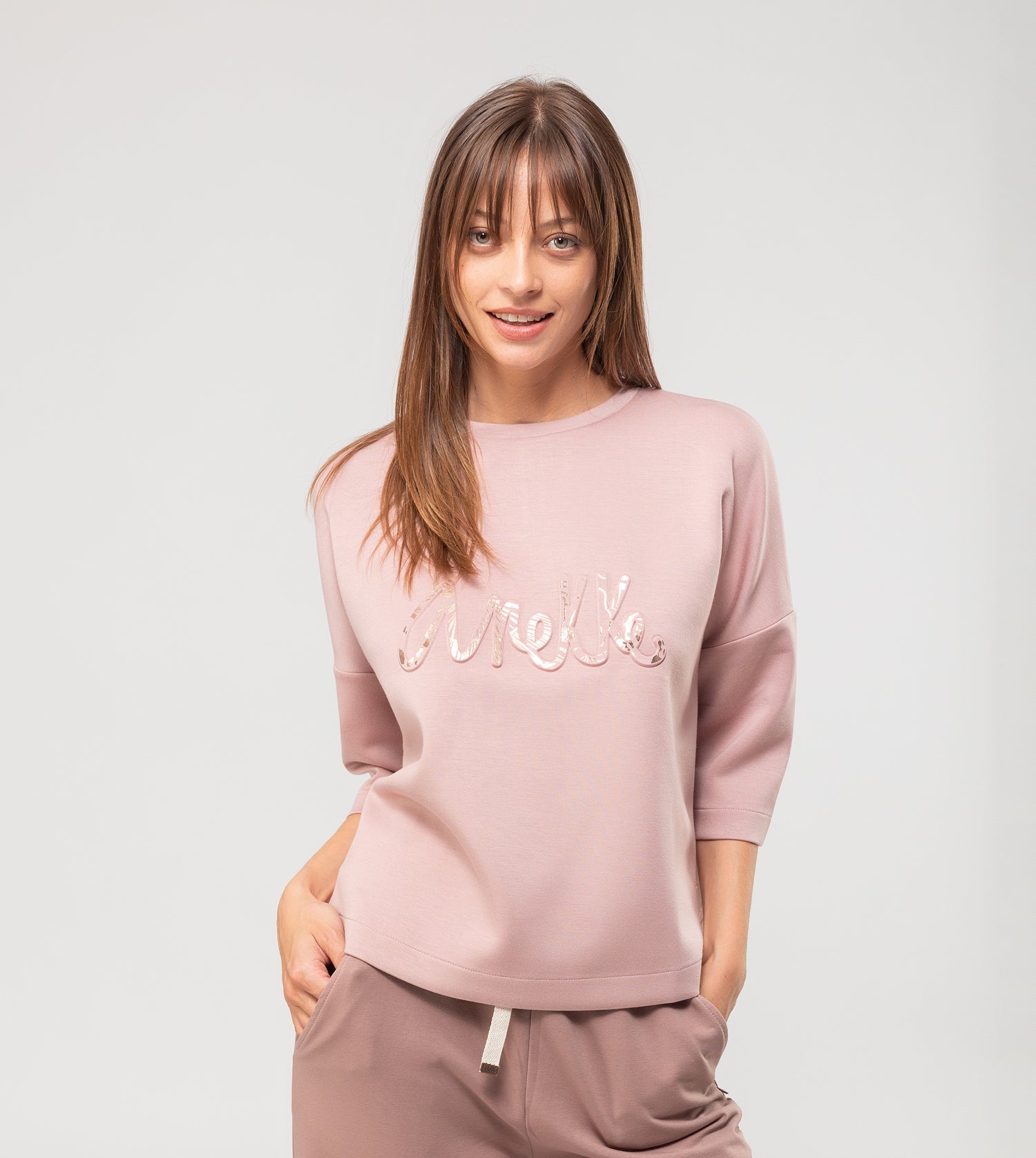 Sudadera beige logo
