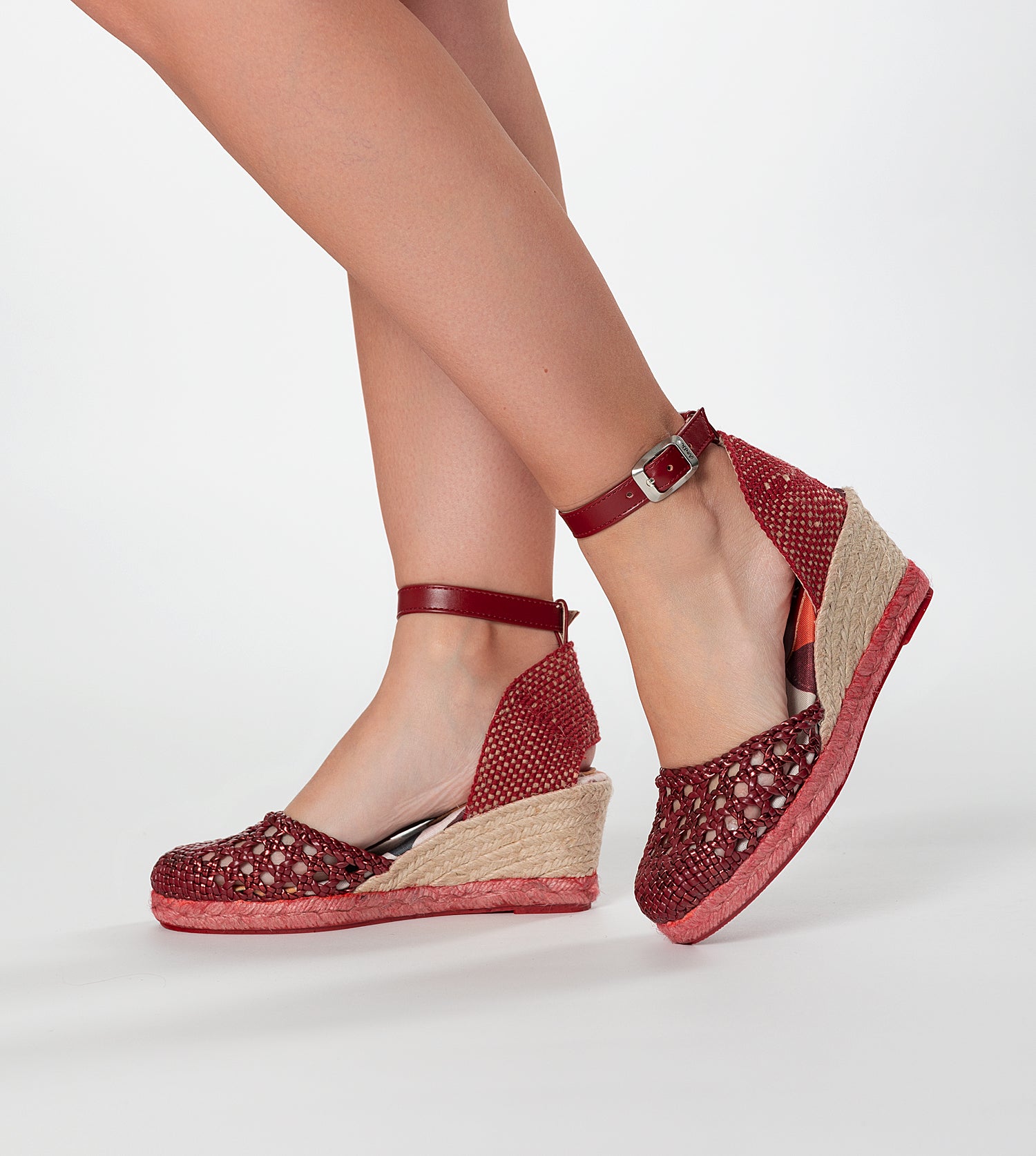 Sandalias de cuña rojas Alma