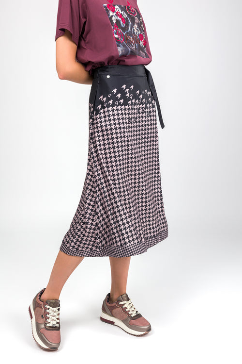 Falda cruzada gris y rosa