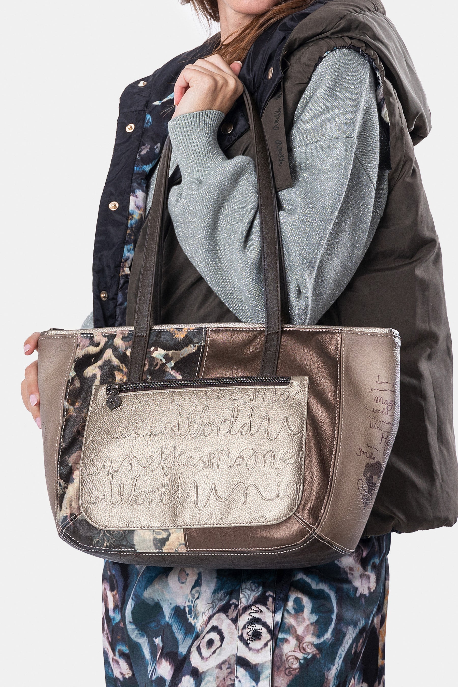 Bolso de hombro grande Real
