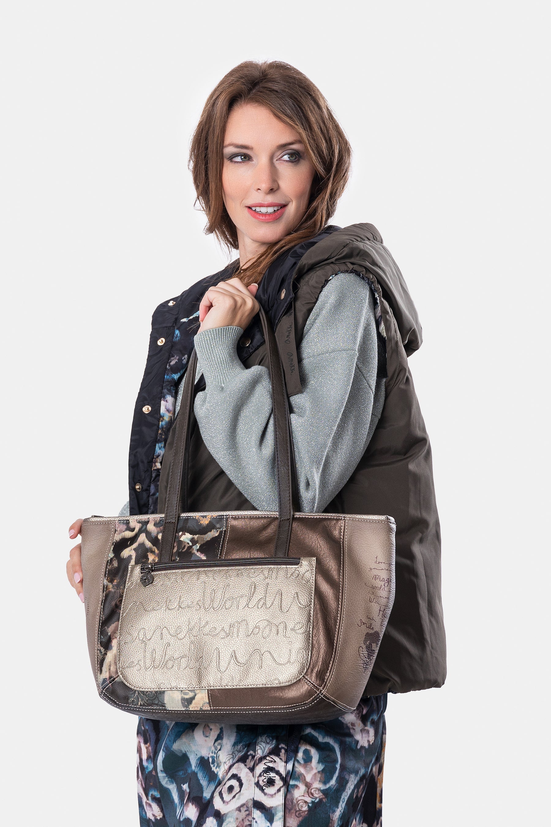 Bolso de hombro grande Real