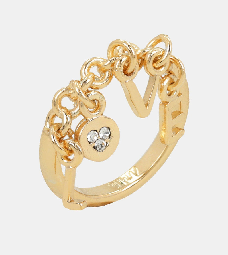 Anillo dorado con letras LOVE