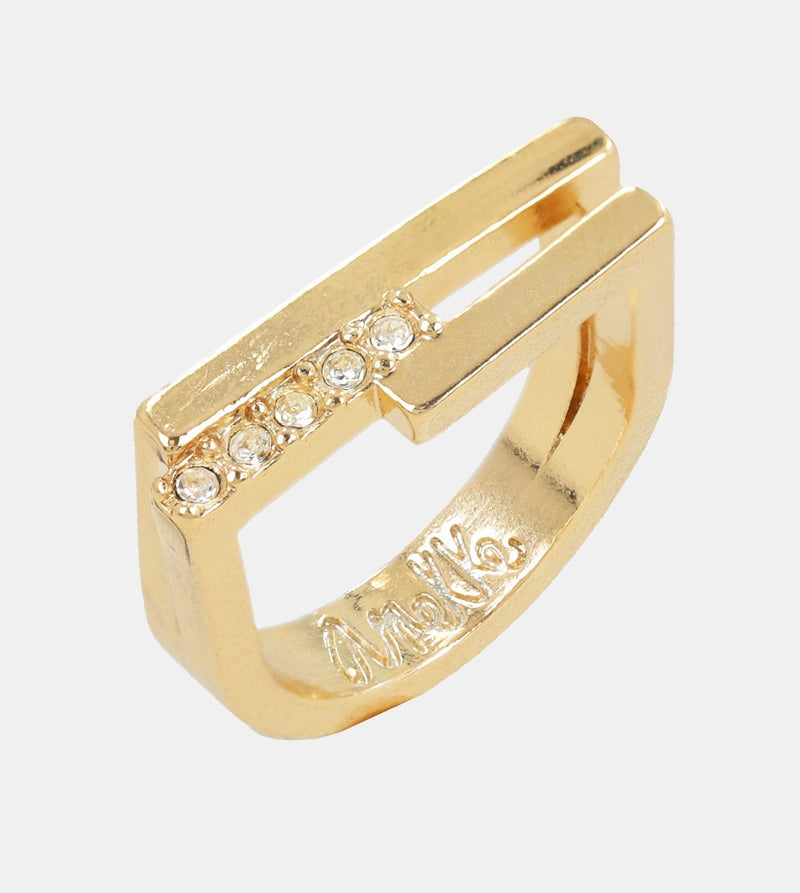 Anillo con brillantes dorado