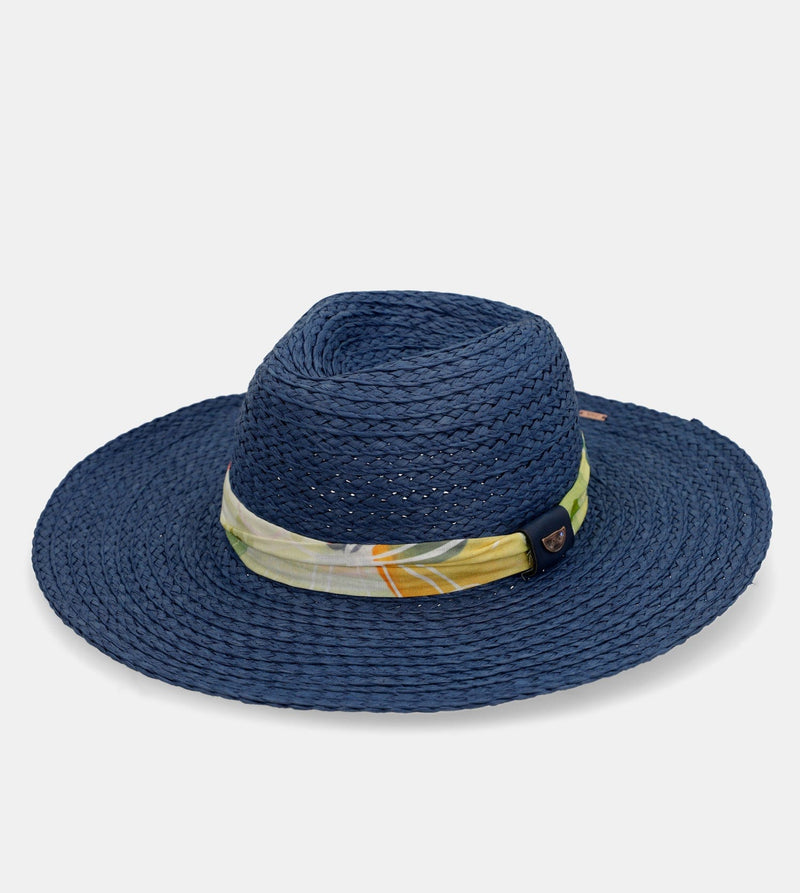 Sombrero rafia azul marino