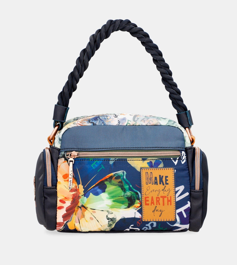 Bolso de hombro azul marino Pachamama