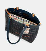 Bolso tote grande azul marino Nature Pachamama