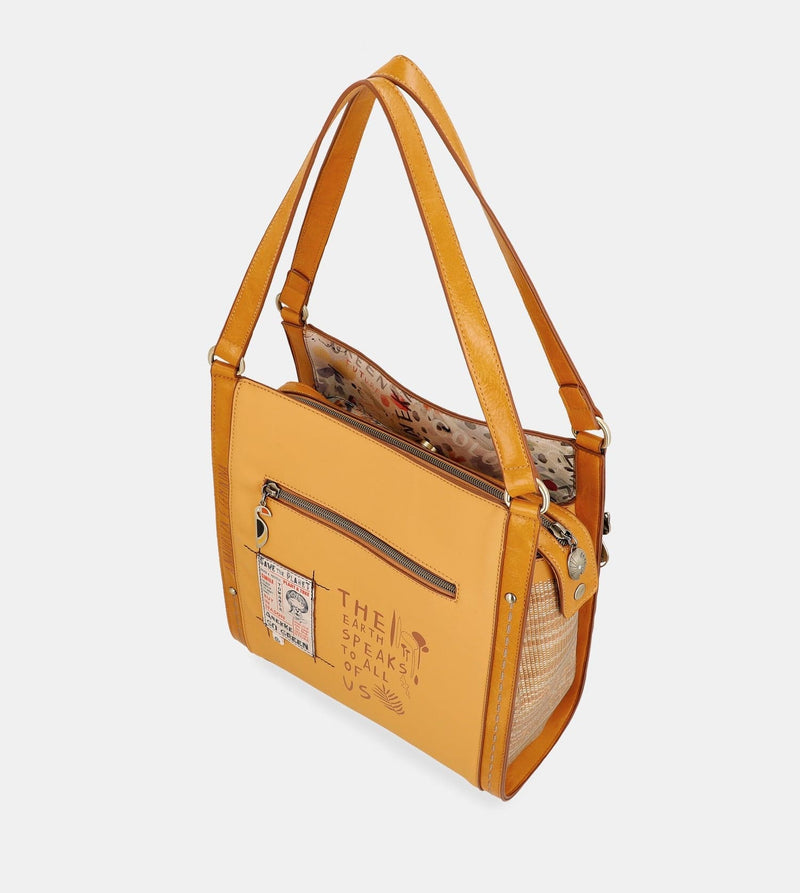 Bolso de hombro ocre Nature Pachamama