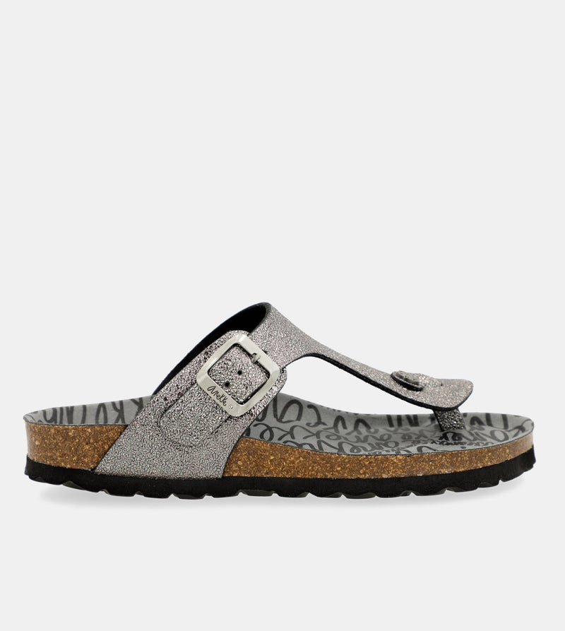 Sandalias bio de mujer plata