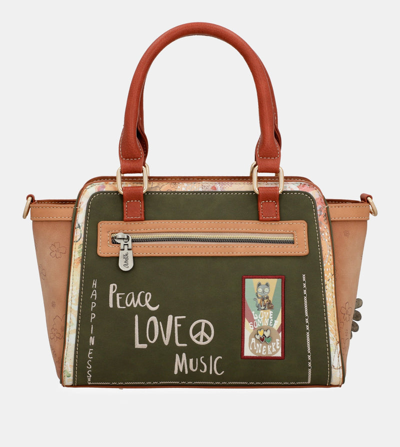 Bolso bowling Peace & Love Camel