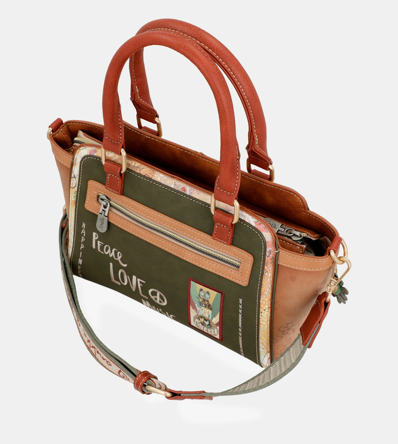 Bolso bowling Peace & Love Camel