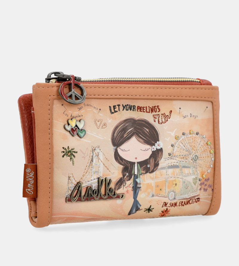 Billetero RFID pequeño Peace & Love Camel