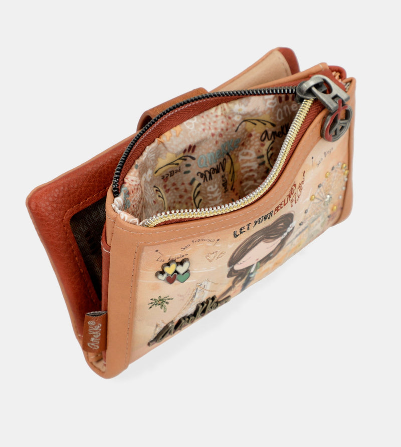 Billetero RFID pequeño Peace & Love Camel