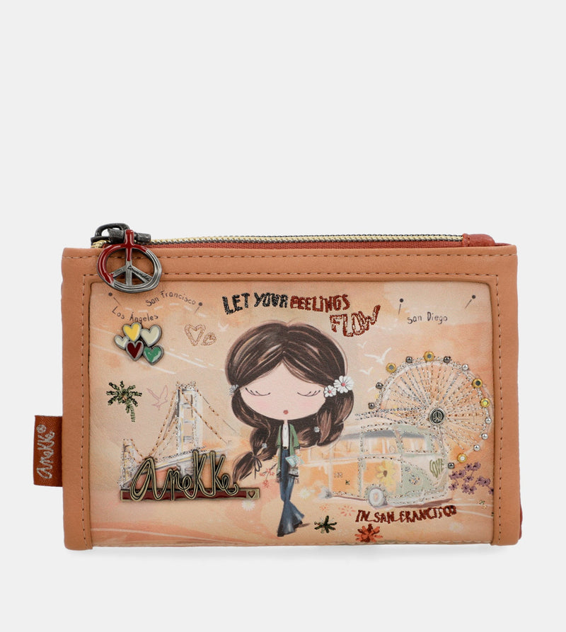 Billetero RFID pequeño Peace & Love Camel