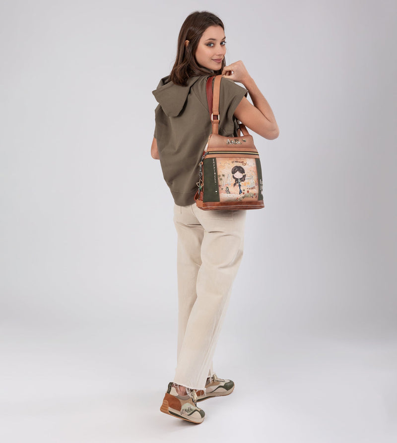 Mochila antirrobo Peace & Love Camel